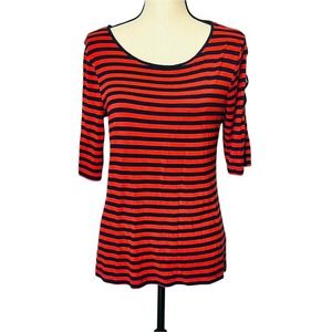 Spense Striped top with cutout on arms. Size large